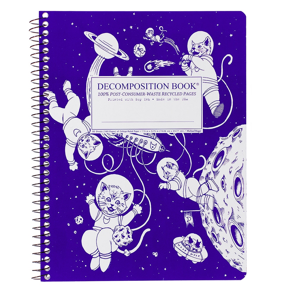 Michael Roger Press, Composition Book, Art & School, 9"x7", Decomp, Kittens in Space, 3716